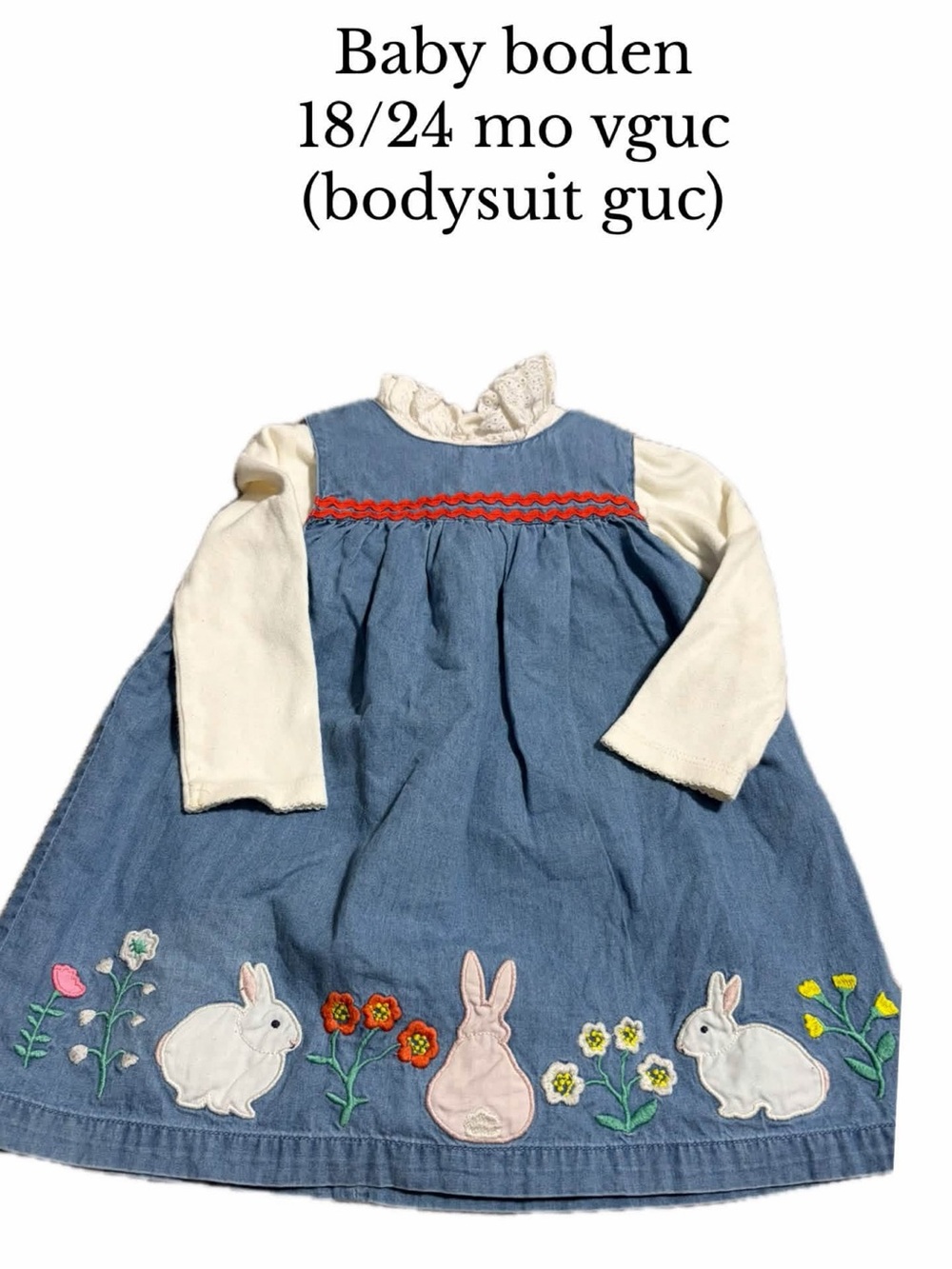 Baby boden 18-24 month bunny dress